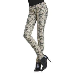 CAbi Diamondback Snakeskin Super Skinny Jeans